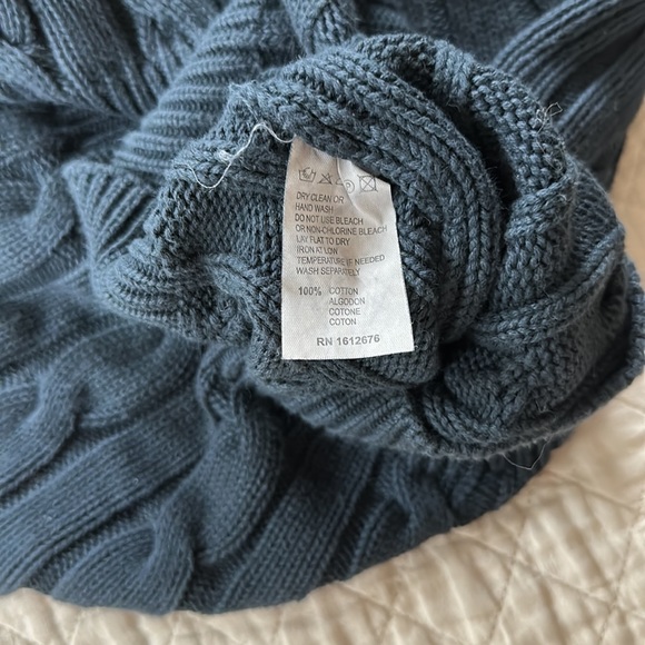 Blumarine cotton navy cable knit sweater - L - Picture 4 of 4